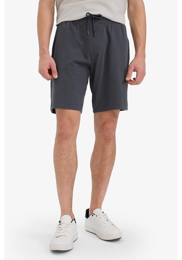 DeFacto Slim Fit Dar Kesim Cepli Pamuklu Basic Düz Bermuda Şort W1105AZ25SPAR58