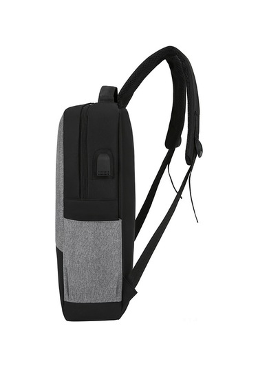 Suofeng Erkek Üniversite Öğrencisi İş Çantası 15.6" Laptop Bölmeli Çok Fonksiyonlu Gri 3'lü Set Sırt Çantası Gri