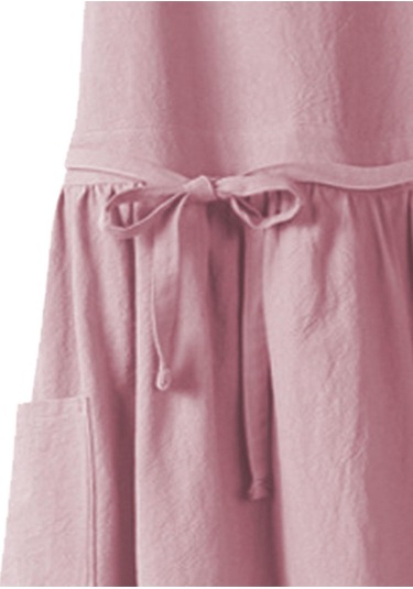 Homyl Pamuklu Mutfak Önlüğü Şef Makinede Yıkanabilir Kolsuz Pembe