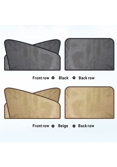 Dianziye Arka Pencere İçin Magnetlı Otomatik Genişleyen Ayna Dokulu Güneşlik - Bej Kare Arka Sıra Çift - Uv Engelleme Isı Yalıtımı Kolay Kurulum