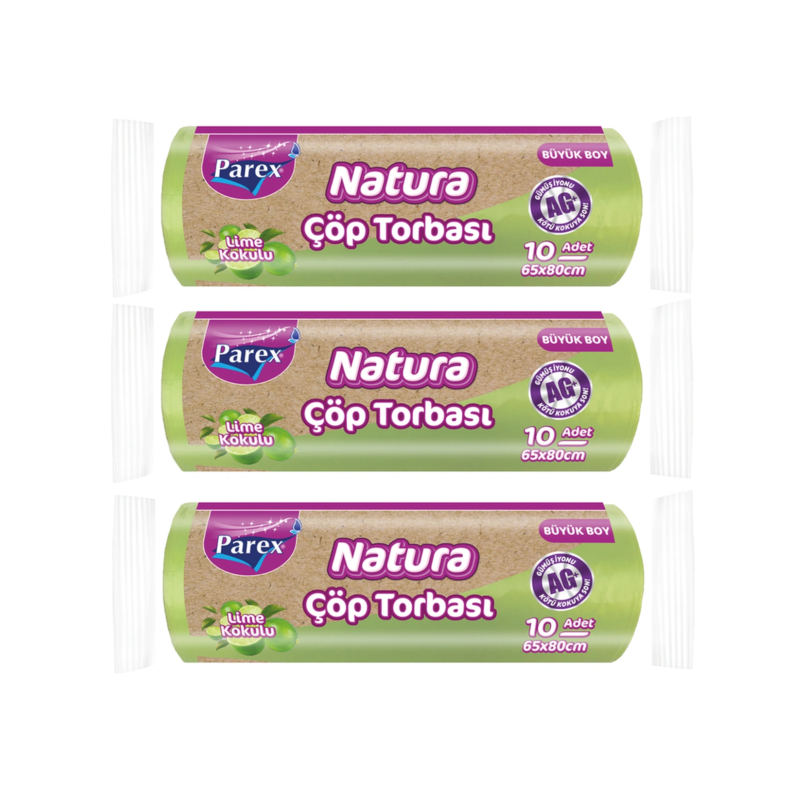 Natura 10'lu Çöp Torbası Büyük Boy 65 X 80 Cm Üçlü Paket