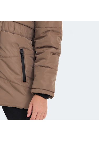 Slazenger CANDY Çocuk Kapüşonlu Bej Mont & Kaban