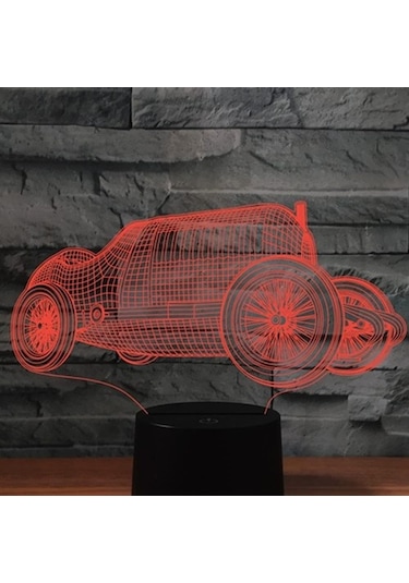 Goldenqian 3d Araba Gece Lambası Dekor Masa Danışma Optik Illusion Lambalar 7 Renk Değiştirme Işıkları Led Masa Lambası Noel Ev Aşk Doğum Günü Çocuk Çocuk Dekor Oyuncak Hediye 1ı71av Siyah