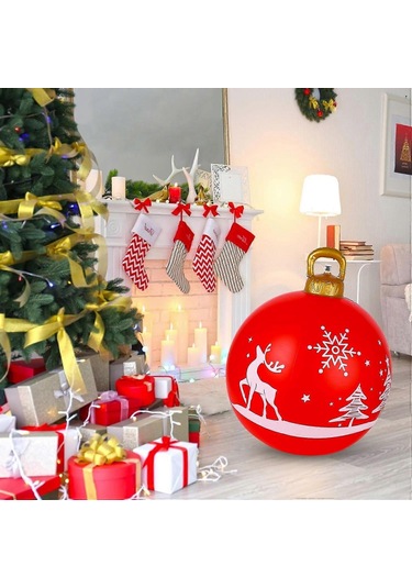 Wjtg 2024,60cm Noel Şişme Topu Şişme Pvc Noel Topları Noel Süslemeleri Noel Ağacı Topundan Yapılmış Noel Topu Noel Topu