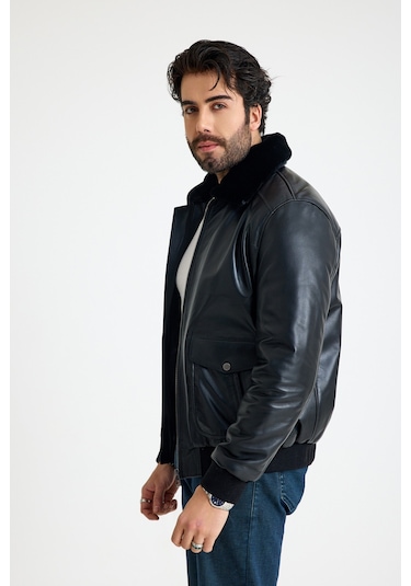 Franko Armondi Pi Lot Model Erkek Deri Ceket E71-klj-2071 Siyah