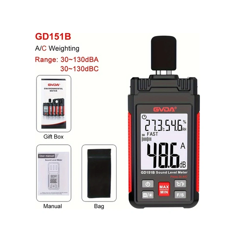 Willowhaven Gvda Taşınabilir Ses Seviye Ölçer Gd151b A C Ağırlık Ev Atölye Gürültü Ölçüm Cihazı