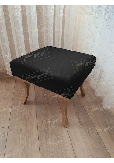 Ayak Ucu Kapı Önü Antre Düz Bench Puf Gold Ayak Siyah