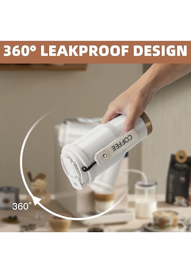 Sones Paslanmaz Çelik Araba Kahve Kupası Çift Duvarlı Vakumlu Soğuk Tutma Yalıtımlı Kupa Boyun Askılı, Kapasite: 600ml