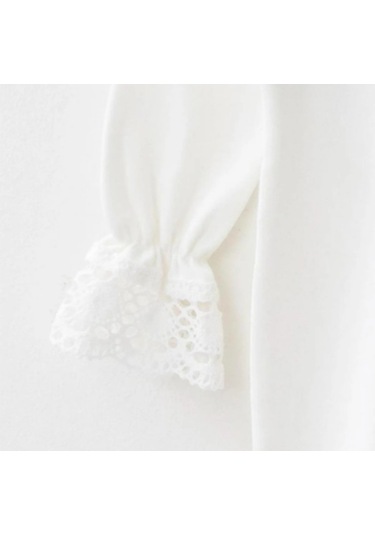 Nervür Ve Dantel Detaylı Pamuklu Tulum Ve Şapka Takım Kırık Beyaz