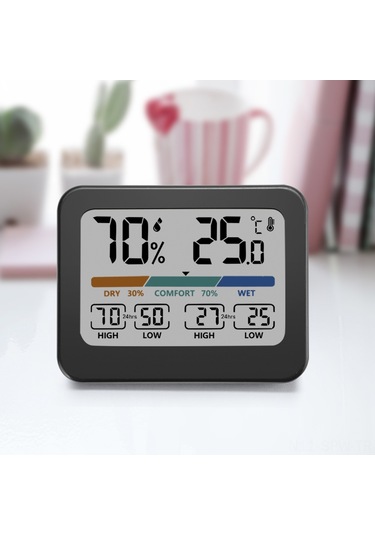 Maiyame Ev İçin Renkli Ekranlı Sıcaklık Ve Nem Ölçer - Yüksek/düşük Sıcaklık Kaydı, Taşınabilir Multifonksiyon Alet