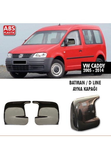 Caddy Yarasa Batman Ayna Kapağı Parlak Siyah 2005-2014 Arası