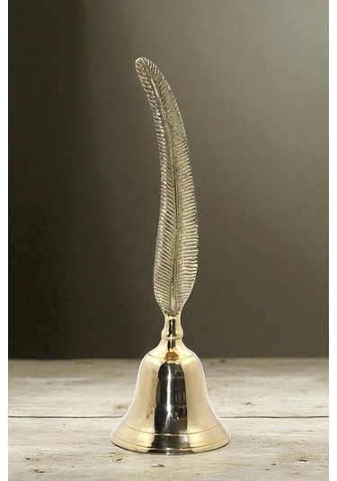 Antik Görünümlü Dekoratif Retro El Çanı Tüy Kalem Görünümlü