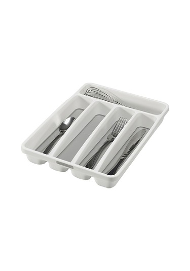 Honmex Plastik Çekmecelik Bıçak-çatal Organizatörü, 5 Bölmeli, Kaymazsız Tabanlı, Mutfak Gereçlerini Düzenle Beyaz