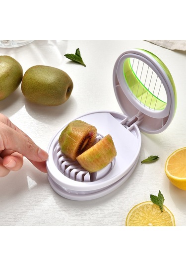 Cbtx Çilek, Mantar, Muz Ve Diğer Yumuşak Meyveler İçin 3'ü 1 Arada Mutfak Yumurta Dilimleyici Sarı