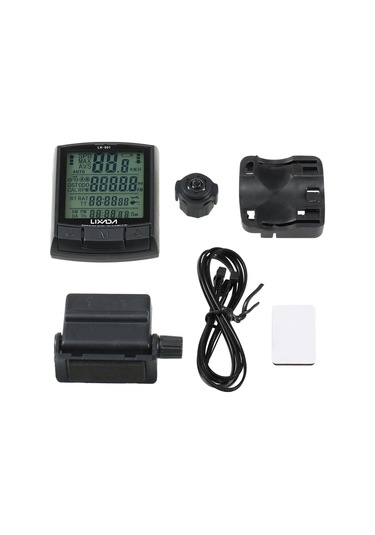 Lixada-bisiklet Bisiklet Bilgisayar Bisiklet Kilometre-kablosuz Yb19733-1 Siyah