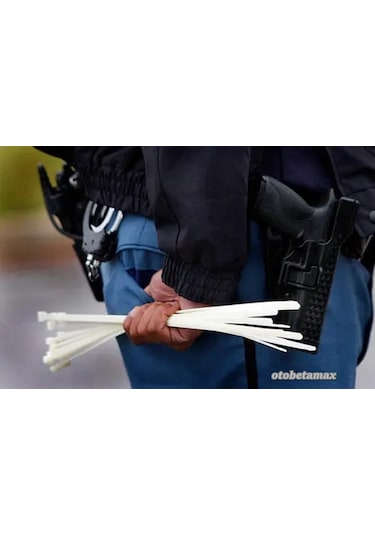 55Cm X 8Mm Plastik Kelepçe Tutuklama-Polis-Jandarma Kelepçesi