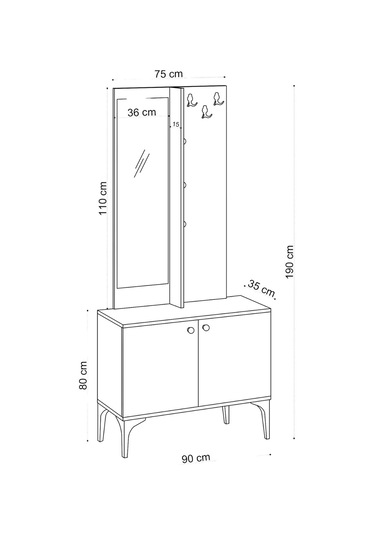Decormet Lasha Vestiyer Safir Meşe -dec-20075 Çok Renkli