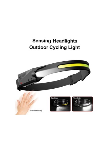 Kosona Usb Şarjlı Ipx4 Su Geçirmez 350 Lumen 10w Cob Kafa Feneri - Outdoor Bisiklet, Gece Koşu, Balıkçılık İçin Siyah Kadın Kullanıma Özel Çok Renkli