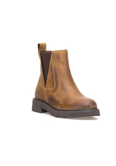 Mammamia D25kb-8335 Kadın Hakiki Nubuk Deri Chelsea Bot Taba Taba