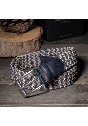 Pierre Cardin Multi Renk Örgü Erkek Kemer En 3,5 Cm Pc-1745 Kobalt - Ebru