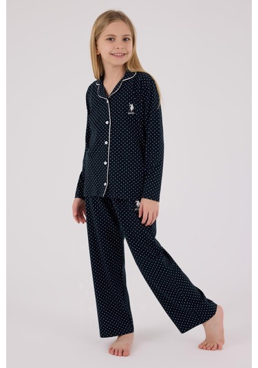 U.s. Polo Assn. Kız Çocuk Gömlek Pijama Lacivert-1860 Lacivert