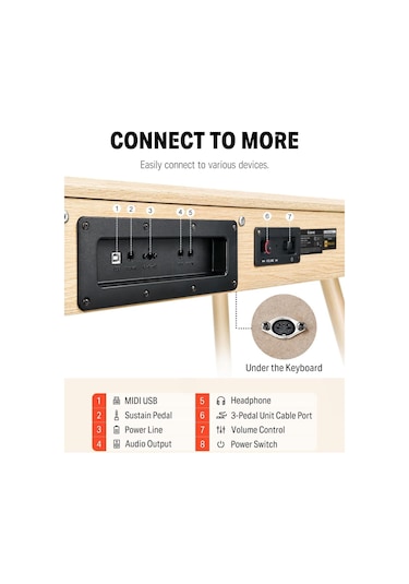 Donner Ddp-80 Wooden Style Dijital Piyano Naturel Wood