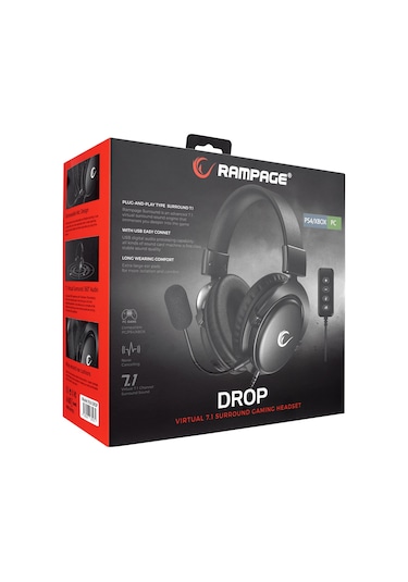 Rampage R36 Drop 7.1 Surround Kulak Üstü Oyuncu Kulaklığı