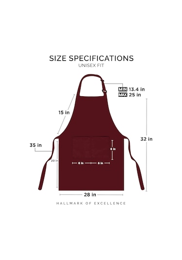 2 Paket Önlük, 2 Cepli Ayarlanabilir, Su Ve Yağa Dayanıklı Bordo, 2 Paket Diğer