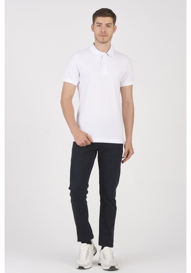 Classıc Pamuk Regular Comfort Erkek Polo Yaka Tişört Beyaz