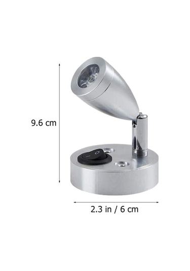 Karavan & Tekne Döner Tip Led Okuma Lambası 12v - Gri