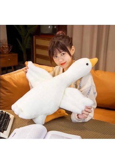 Sevimli Peluş Uyku Arkadaşım Kaz 75 Cm- Uçan Kaz Morton Uyku Yastığı 001