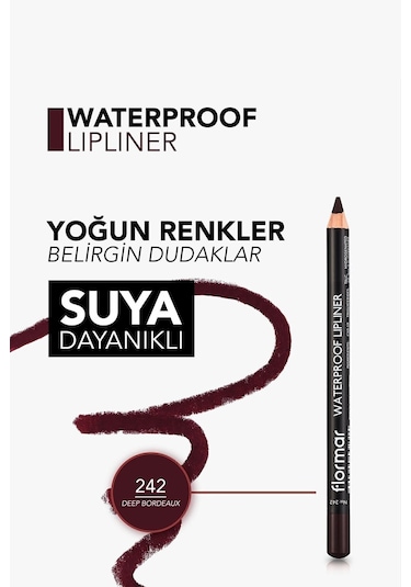 Flormar Waterproof Lipliner - Suya Dayanıklı Dudak Kalemi No:242 Deep Bordeaux 1.14 g 8690604567577