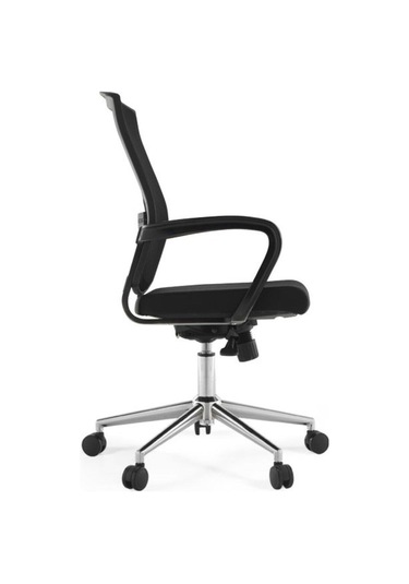 Alissa Çalışma Koltuğu Toplantı Koltuğu Krom Ayak Siyah