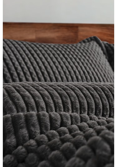 Mila Battaniye Seti Çift Kişilik Antrasit Antrasit