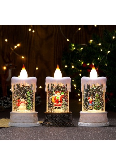 Novahub Yeni Yaşlı Yaratıcı Süsleme Parlayan Noel Mum Mum Masaüstü Lambası Lambası Kırmızı Hediye Gece Çantası Adam 20 Ws 20