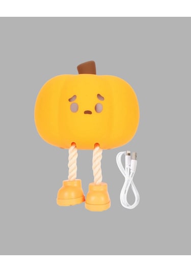 Pumpkin Led Gece Lambası Üç Kademeli Işık Ayarlı Sarı
