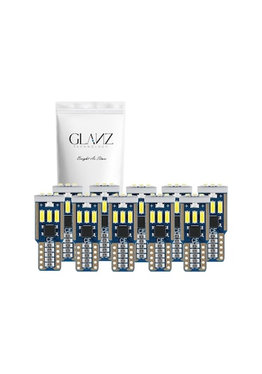 Glanz T10 W5w 6000k Dipsiz Beyaz Park Plaka Ampul Lambası 10 Adet