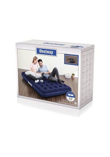 Bestway 67287 Çift Kişilik Şişme Yatak Elektrikli Pompalı 191x137 Lacivert