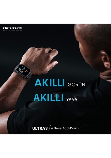 HiFuture Ultra3 2.01" BT Arama IP68 Su Geçirmez AOD Ekran SpO2 Akıllı Saat (Hifuture Türkiye Garantili)
