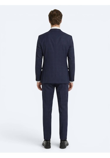 Kip Lacivert Potikare Modern Fit %100 Yün Takım Elbise