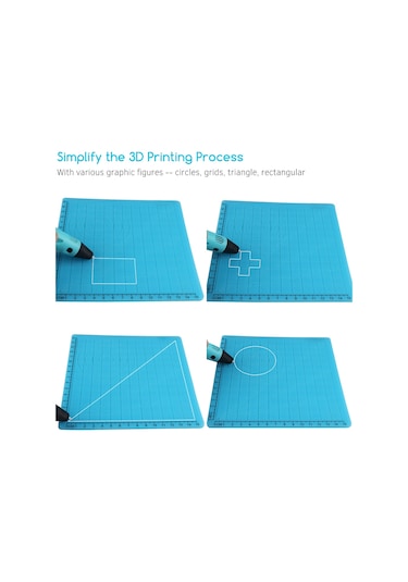 Geekyou Mavi Silikon 3d Yazıcı Kalem Kopyalama Tahtası A Tipi - 1 Adet + 2 Adet Rastgele Renkli Parmak Kapağı