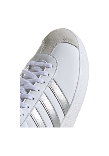 Adidas Vl Court Base Beyaz Kadın Sneaker Beyaz-gumus Beyaz - Gümüş