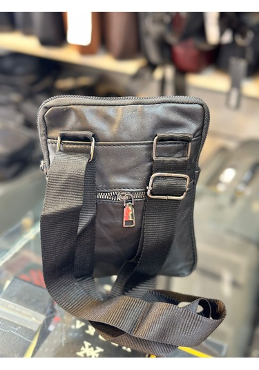 Trg Polo Siyah Deri Omuz Postacı Çantası Siyah