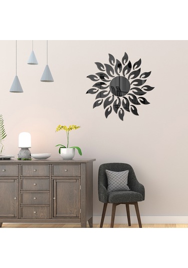 Yaleker Siyah Plastik Ayna Duvar Sticker Seti - 27 Parça, Hafif, Kolay Kurulum, Ev Dekorasyonu Arka Planı Siyah