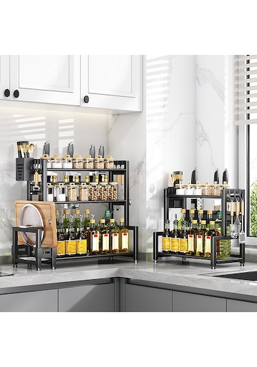 Sones Çift Katmanlı 30 Cm Mutfak Çok Amaçlı Raf Ev Tezgahı Baharat Depolama Rafları Diğer