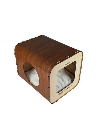 Herniks Mdf Dörtgen Kedi Evi 33 CM Hr3027