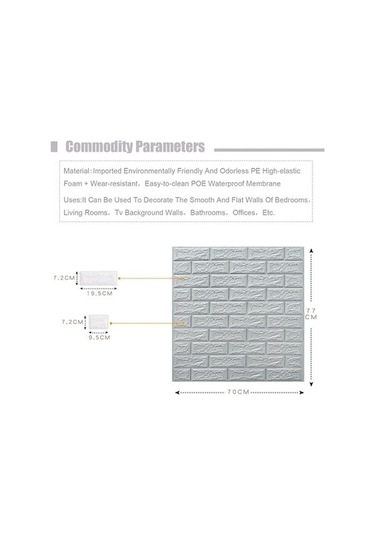 Opulentliving 3d Kendinden Yapışkanlı Duvar Paneli - Mutfak/yatak Odası, Su Geçirmez Dekor 70x77cm