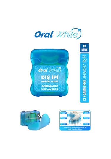 Oral White Cleaning Pro Diş İpi Sade 50 M