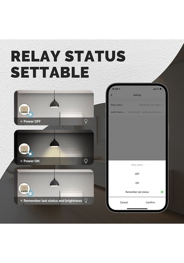 Singree Akıllı Wifi Aydınlatma Anahtarı - Uzaktan Kontrol, Zamanlayıcı, Alexa/google Asistan Uyumlu, Kademeli Açma/kapama 5-15s Diğer
