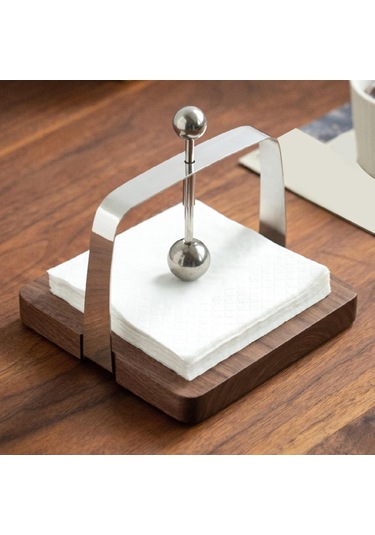 Homyl Cafe Peçete Tutucu, Doku Ahşap Taban Organizatör Rafı Çok Renkli